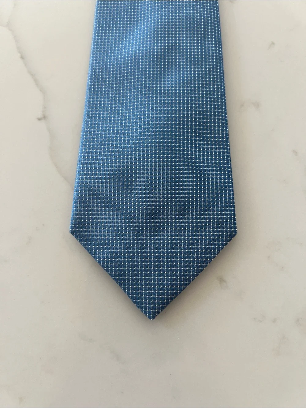 Hugo Boss Light Blue/White Micro-Pattern Silk Tie
